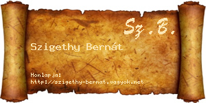 Szigethy Bernát névjegykártya